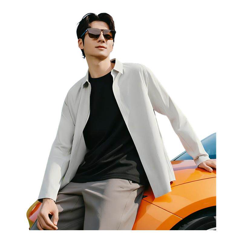 蕉下男士白衬衫长袖内搭抗皱免烫商务通勤5A抑菌速干透气立挺衬衣