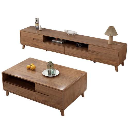 新中式电视柜简约茶几组合小户型