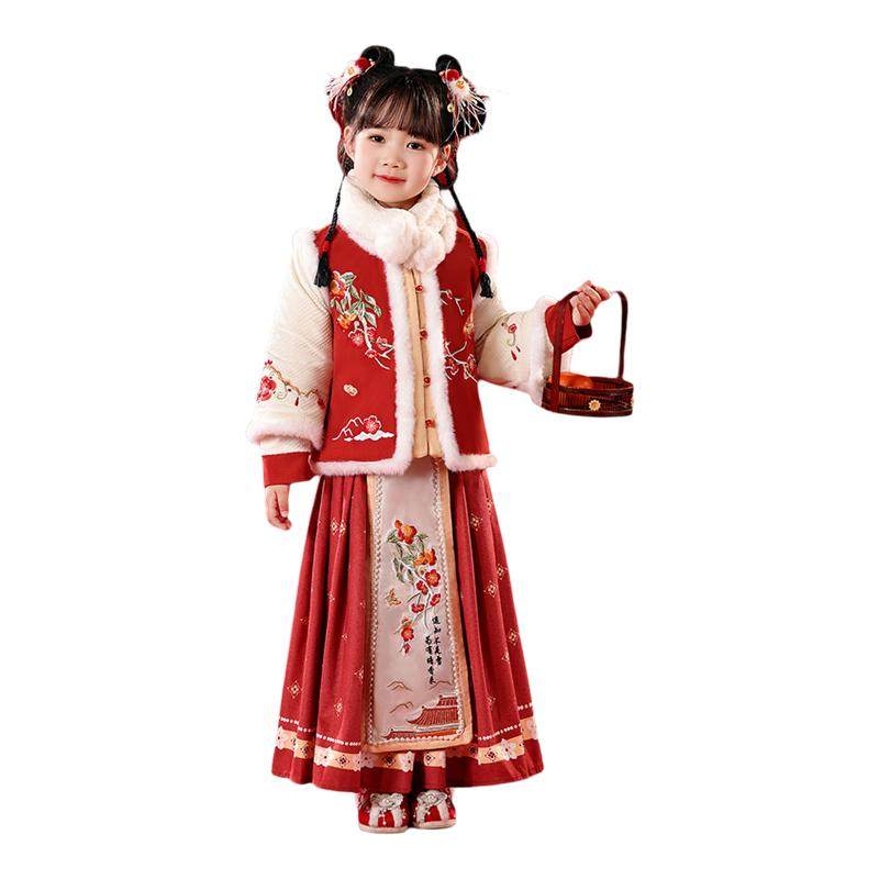 汉服女童儿童拜冬年服喜庆风2026新款女孩新中式冬装加厚过年套装,童装/婴儿装/亲子装,唐装,淘宝优惠券,粉丝福利购,淘宝优惠卷