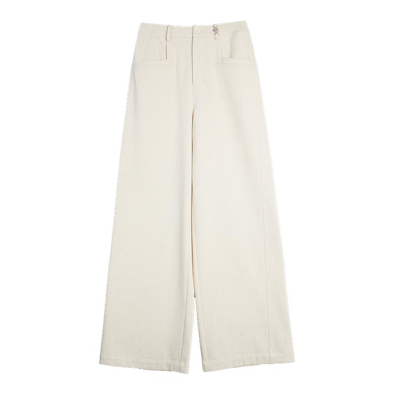 ELLE法式设计感彩点休闲裤