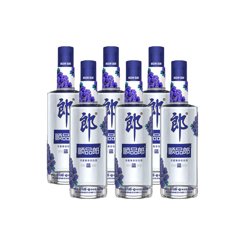 郎酒45度浓酱兼香型顺品郎480蓝顺480ml*6瓶四川光瓶白酒口粮酒