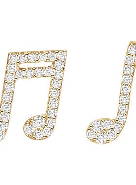 HEFANG何方珠宝奥莱限定音符耳钉高级感轻奢耳环耳饰女圣诞礼物