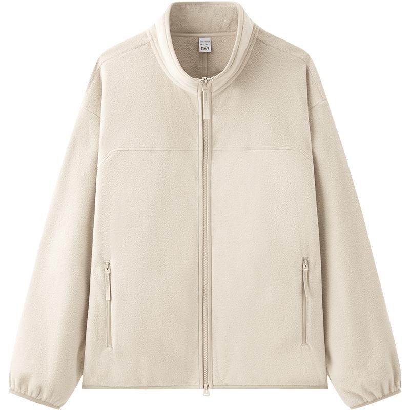 明星同款森马抗静电摇粒绒外套2024秋冬新款加厚卫衣夹克男女同款