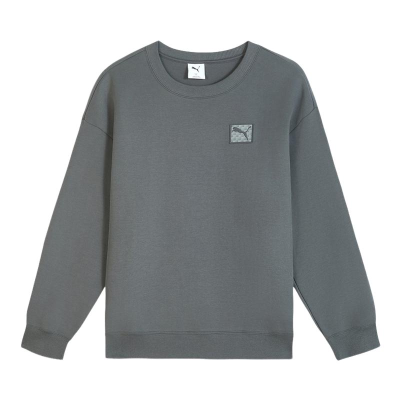 PUMA彪马冬季新款男子宽松休闲运动套头衫针织圆领卫衣 635707-44