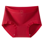 女款 纯棉7a级抗菌2026新款 中腰大码 芬腾红色内裤 本命年女士三角裤