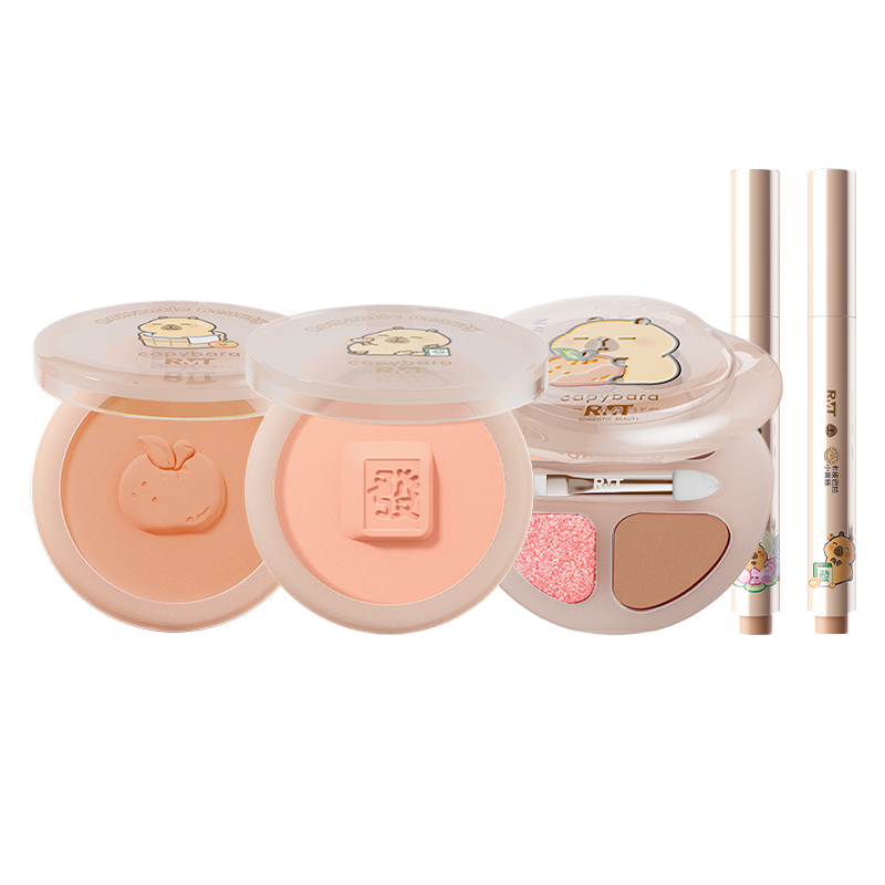 【联名礼盒】罗小曼卡皮巴拉彩妆套装腮红唇冻卧蚕盘持妆自然显色