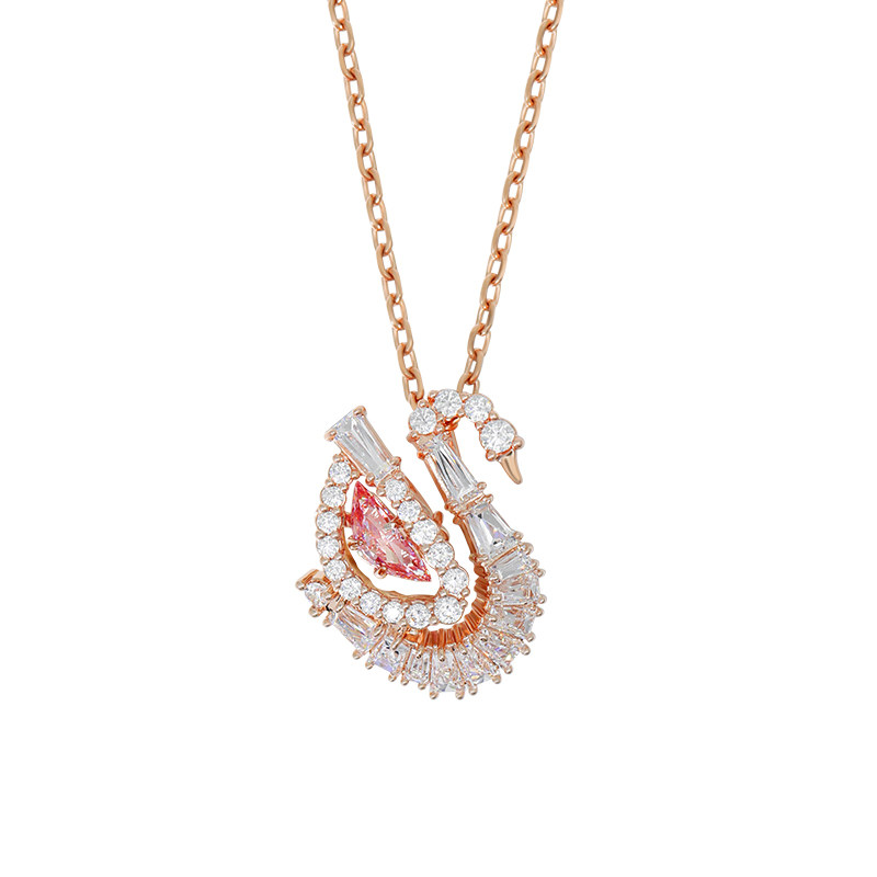Swarovski/施华洛世奇2025新跳动粉色钻天鹅仿水晶女项链5732414