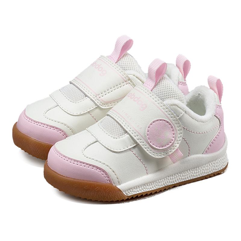 巴布豆女宝宝学步鞋秋冬防滑加绒儿童童鞋婴儿软底机能鞋女童鞋子