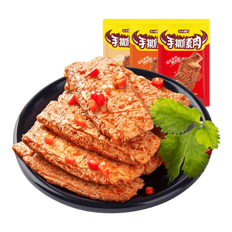 盐津铺子手撕素肉排素牛排香辣味豆干小零食小吃休闲食品