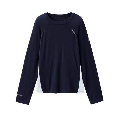 CLOUDSPACE【青云T】天丝羊毛长袖女T恤春季显瘦插肩袖拼接上衣