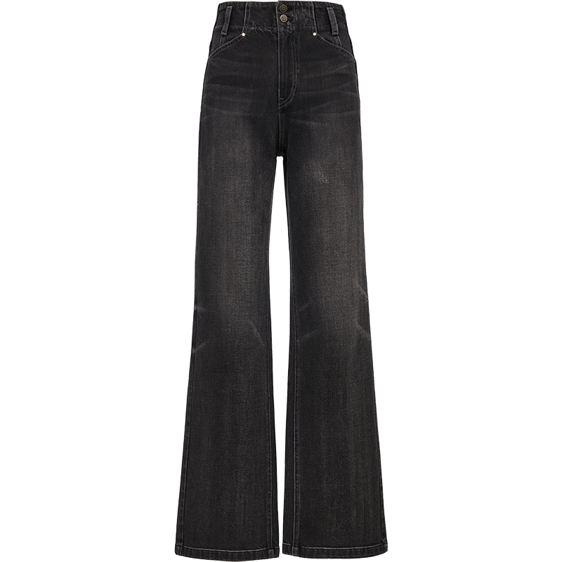 ONLY高腰直筒裤牛仔裤