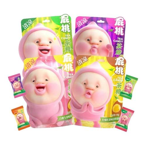 屁桃水果茶糖30g网红糖果屁桃君水果糖接吻糖清新口气约会神器