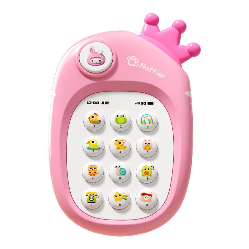 兔子音乐手机玩具儿童早教仿真电话硅胶宝宝可啃咬中英双语男女孩