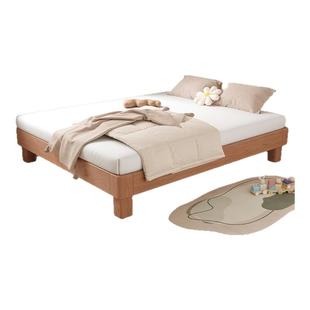 家用卧室小户型悬浮床无床头榻榻米排骨架床 全实木地台床2025新款