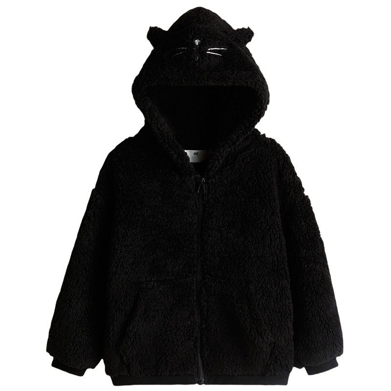 HM童装女童外套冬季新年摇粒绒泰迪绒拉链宽松保暖连帽衫1307153,童装/婴儿装/亲子装,普通外套,淘宝优惠券,粉丝福利购,淘宝优惠卷