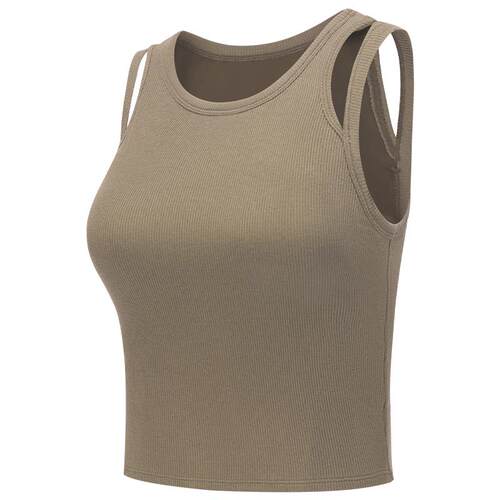 粒子狂热高弹螺纹双肩带运动背心