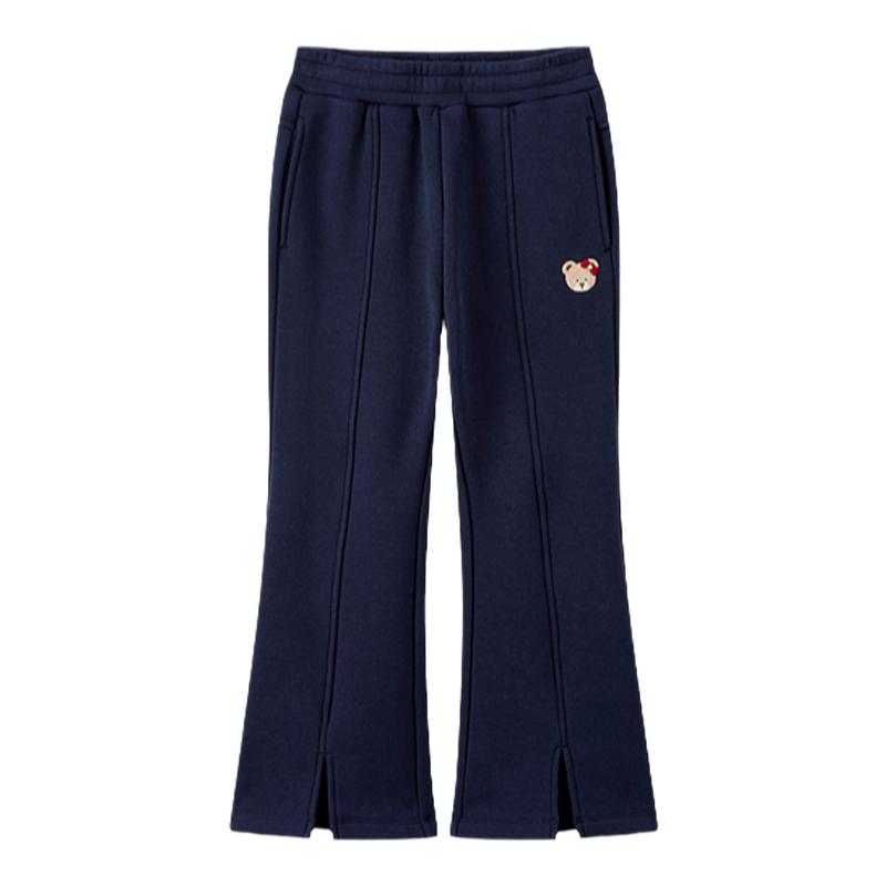 PawinPaw卡通小熊童装秋冬女童针织裤休闲加绒喇叭裤百搭
