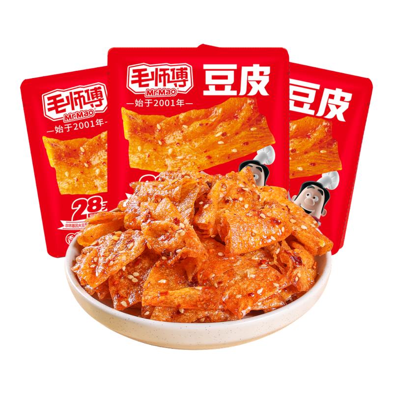 毛师傅豆皮香辣味开袋即食25g