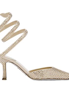 【新年折扣】RENE CAOVILLA CLEO系列水钻尖头女士细跟凉鞋