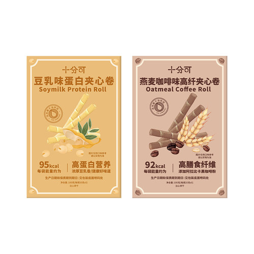 十分可咖啡燕麦卷夹心卷
