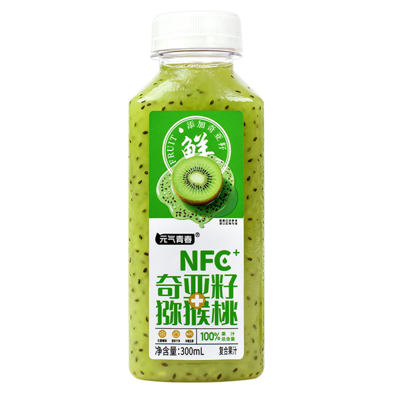 奇亚籽猕猴桃汁300ML*8瓶整箱轻食搭档酸甜可口配料干净实惠包邮