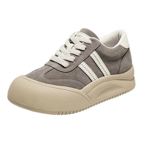 百丽女鞋子厚底加绒休闲板鞋新款棉鞋雪地靴高帮面包板鞋E6X1DDM5