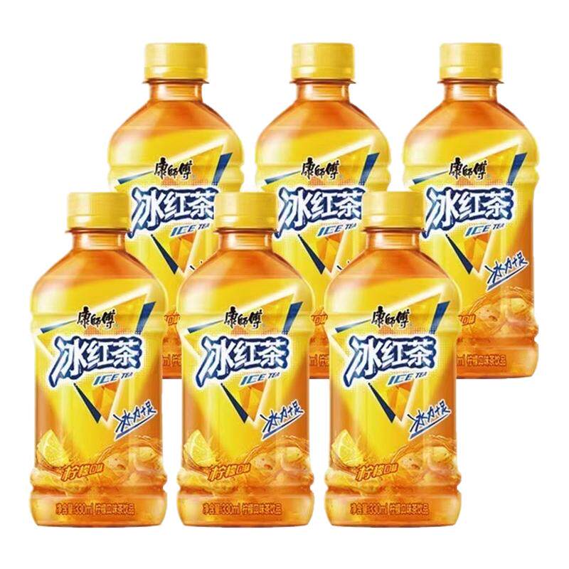 康师傅冰红茶330ml*6瓶经典茶饮料小瓶车载外出便携-CLb - 实物图