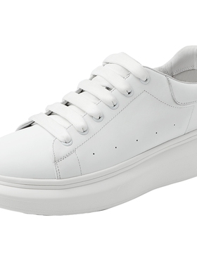 百丽小白鞋男士撞色简约厚底显高时尚休闲板鞋运动鞋12955AM0