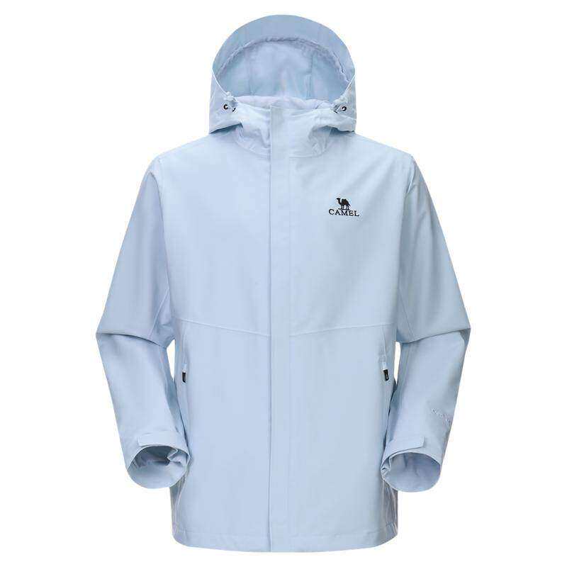 骆驼baby蓝冲锋衣女2026春夏新款户外运动硬壳防风防水登山外套男