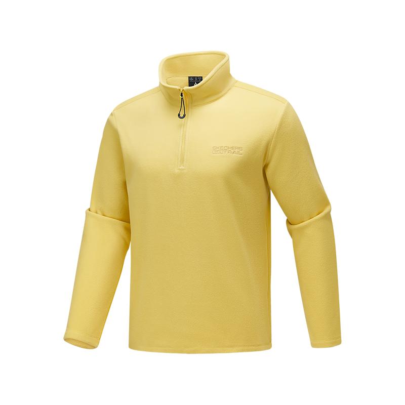 斯凯奇卫衣T恤2025秋新款针织半开胸运动休闲防静电柔软舒适保暖