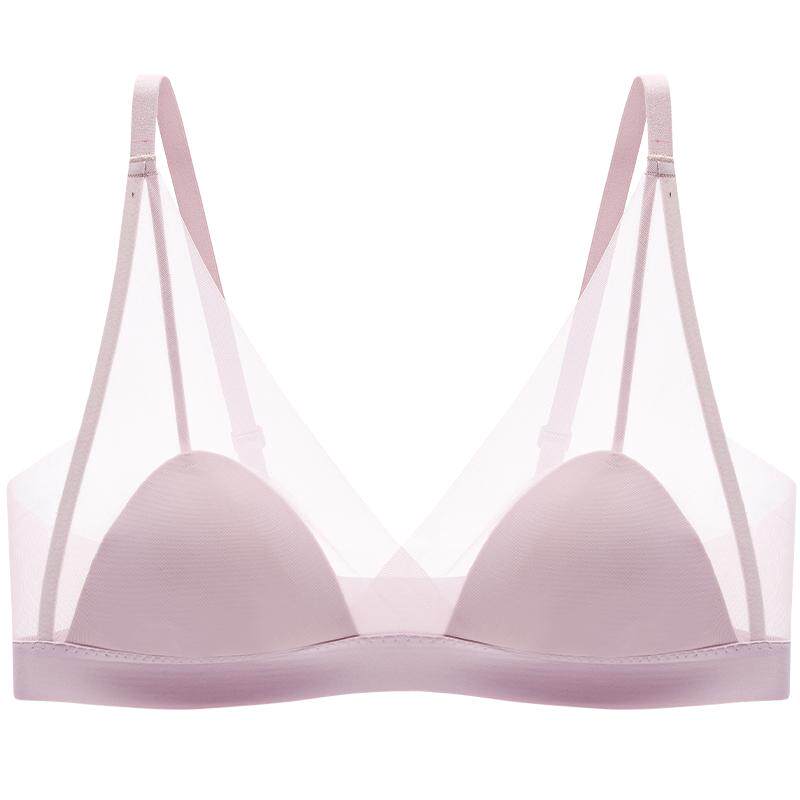 【轻纱小耳朵】伊维斯无钢圈无痕不凸点薄胸垫透气网纱文胸内衣女