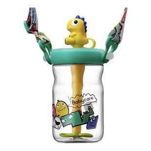 babycare恐龙水杯儿童吸管杯500ml儿童水壶夏季 家用直饮杯水杯