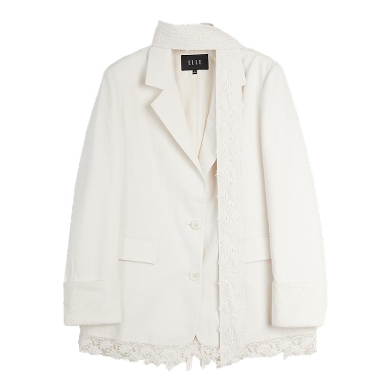 ELLE法式廓形蕾丝西装外套