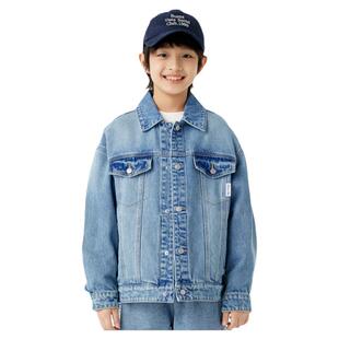 巴拉巴拉男童牛仔外套儿童纯棉休闲上衣大童春装新款洋气童装夹克