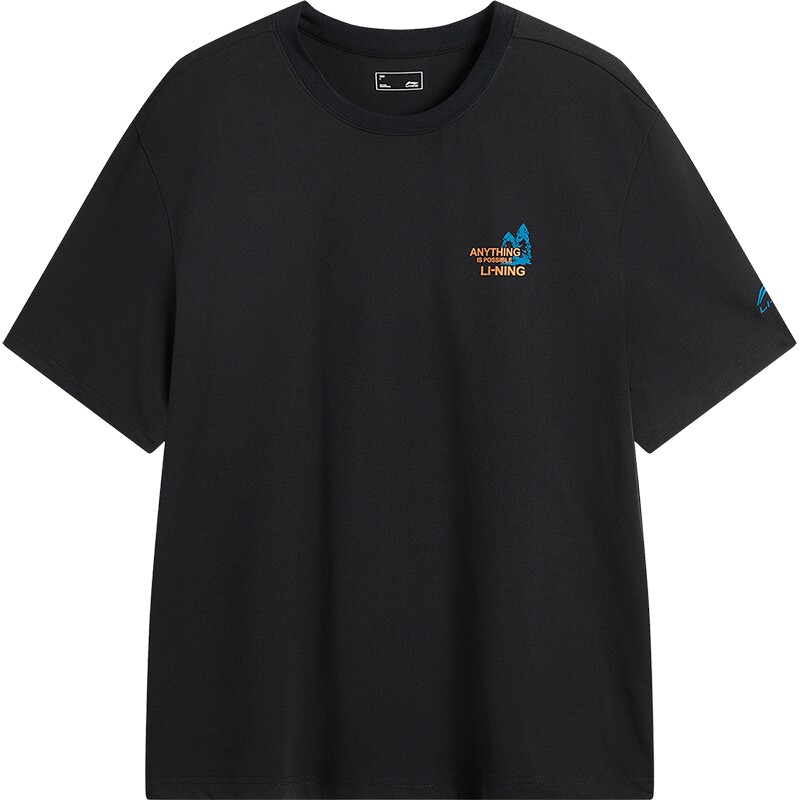 李宁短袖男春夏官方新款情侣圆领半袖休闲体恤印花上衣运动T恤女