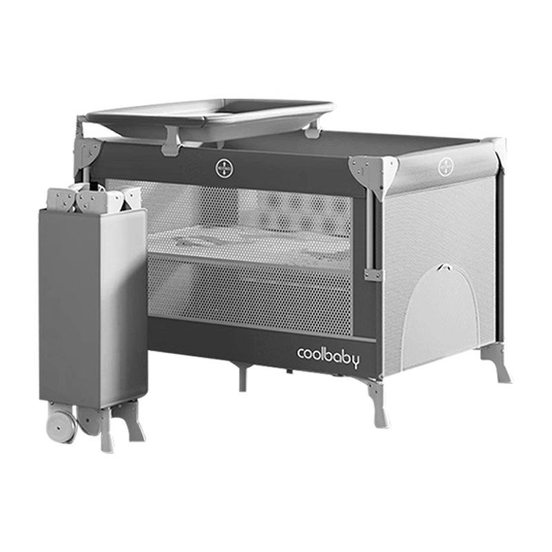 coolbaby折叠婴儿床可移动新生儿拼接床便携式多功能宝宝床带摇篮