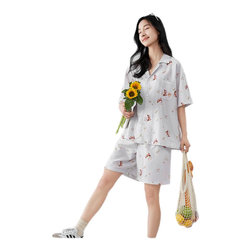 松鼠悠兰精天丝棉家居服套装