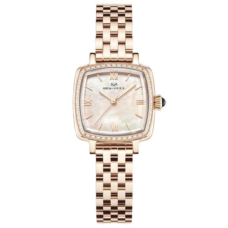 海鸥表女士手表小金砖机械表女款腕表小方表1082L母亲节礼物