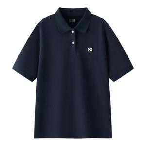 [商场同款]森马POLO衫女宽松潮流简约2025夏季新款刺绣套头衫百搭