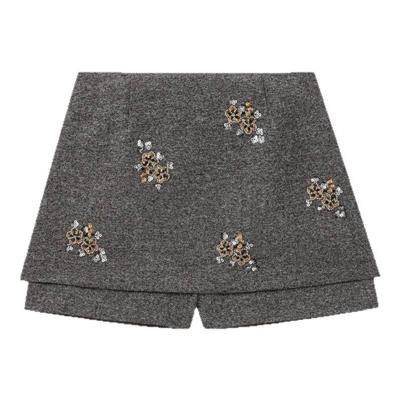 Maje2025秋冬新款女装法式时尚亮片点缀花卉刺绣高腰短裤,女装/女士精品,休闲裤,淘宝优惠券,粉丝福利购,淘宝优惠卷