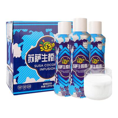 susa苏萨生榨椰汁1.25kg*6大瓶整箱椰奶椰子汁植物蛋白饮料宴席用