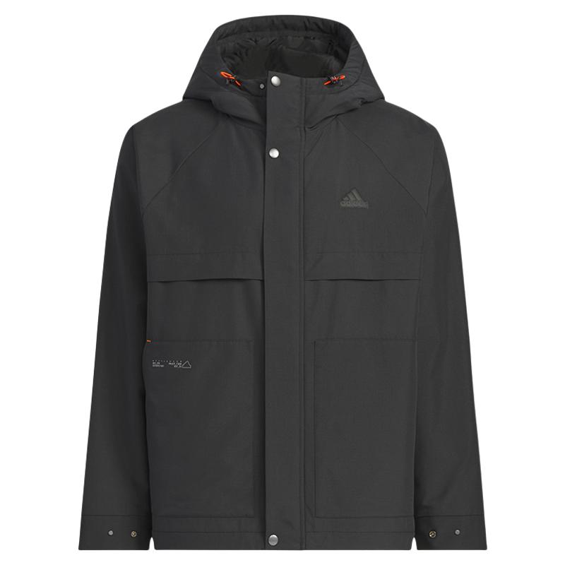 阿迪达斯男装秋季新款加绒外套户外防风运动服休闲连帽夹克KB7624