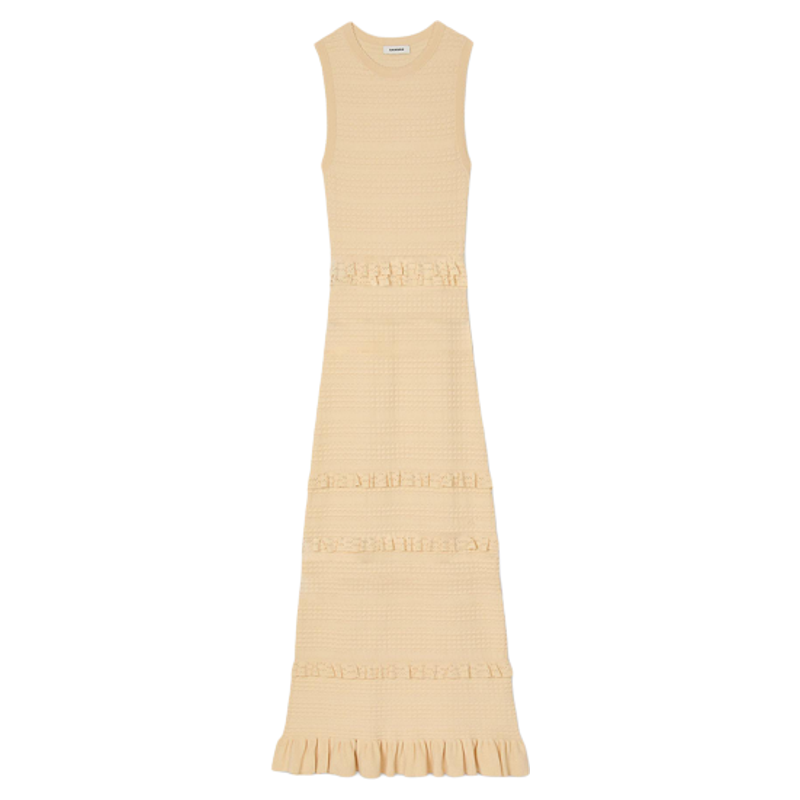 SANDRO女装圆领花边针织连衣裙