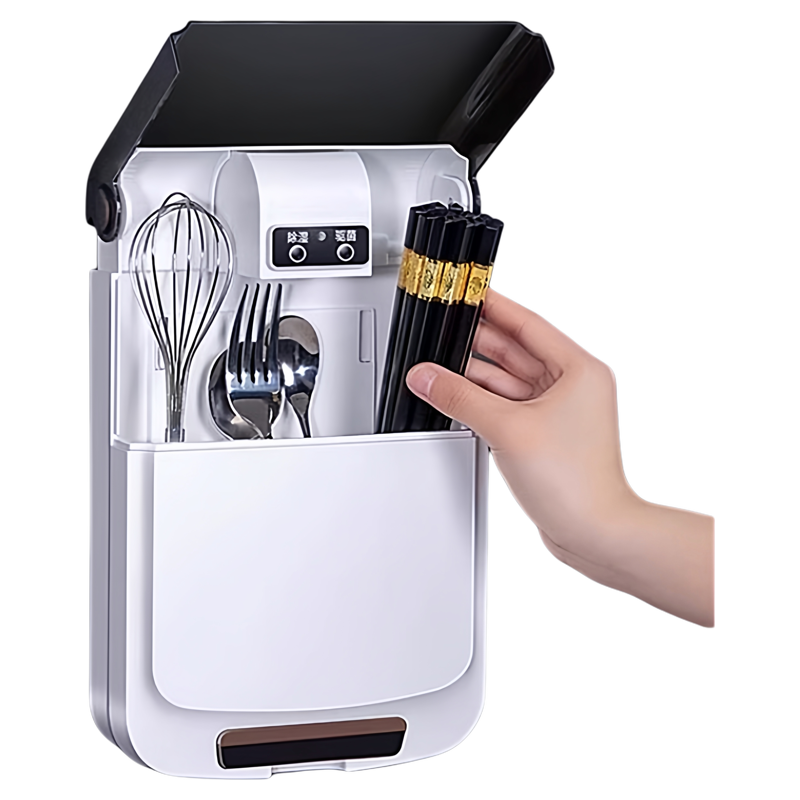 智能筷子篓驱菌机筷笼带烘干一体小型家用收纳盒免打孔筷筒壁挂式