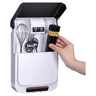 智能筷子篓驱菌机筷笼带烘干一体小型家用收纳盒免打孔筷筒壁挂式