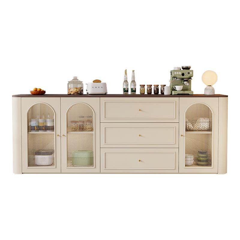 法式复古奶油风餐边柜一体靠墙圆弧边茶水柜客厅储物柜收纳柜定制,住宅家具,餐边柜,淘宝优惠券,粉丝福利购,淘宝优惠卷
