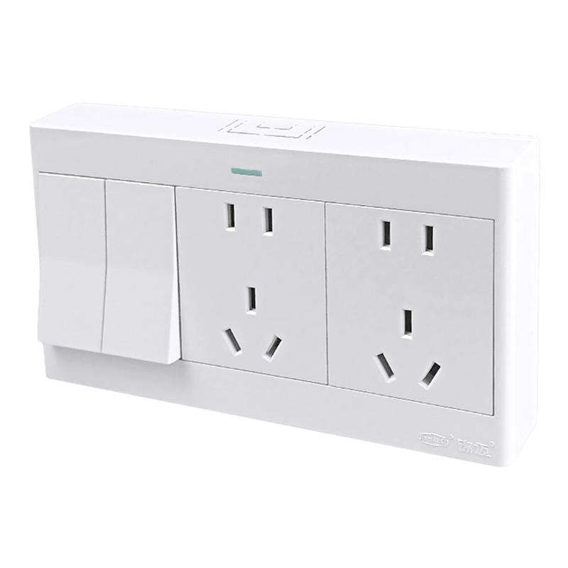 锦迈明装插座二开十孔启光白系列