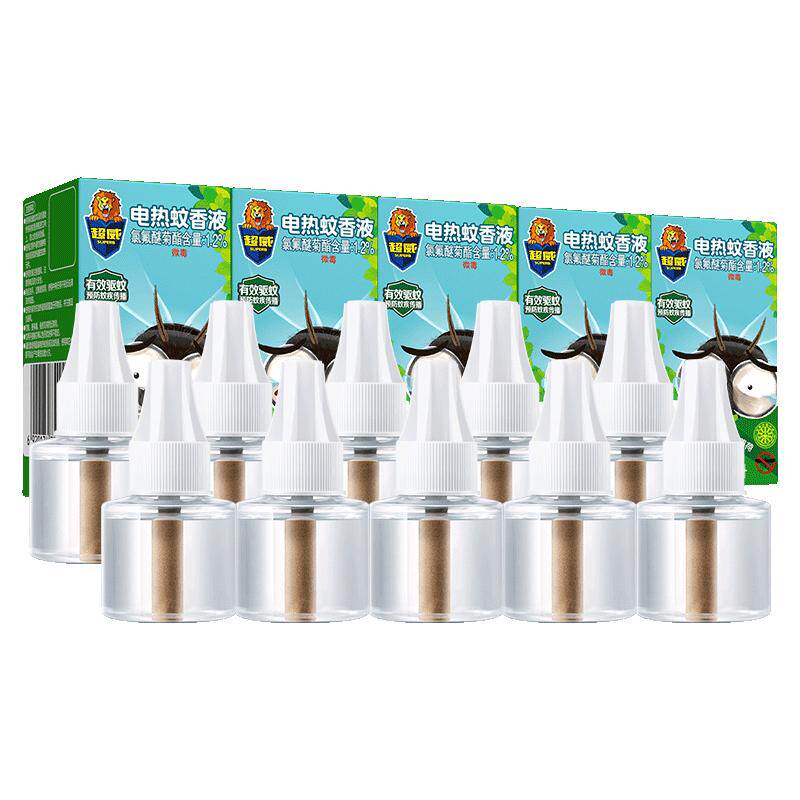 超威电热蚊香液家用非无味插电式驱蚊加热器补充水灭蚊液一整箱批