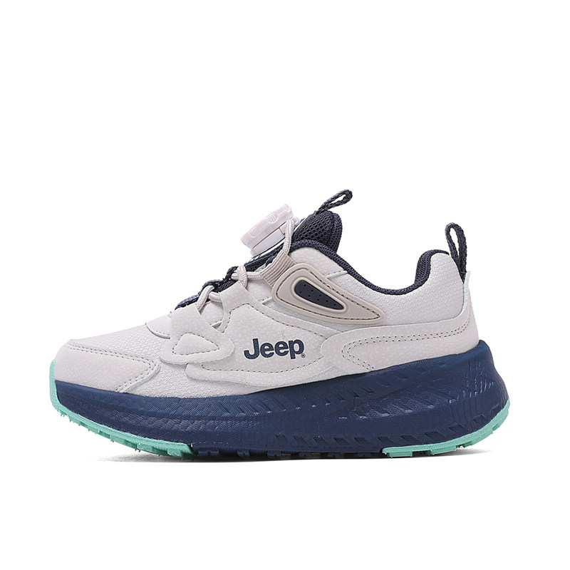 Jeep男童运动鞋2025秋季新款儿童专业跑步鞋中大童透气皮面男孩鞋