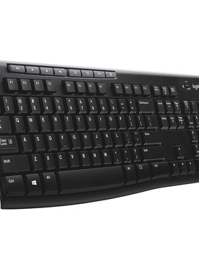 罗技K270键盘无线键盘办公键盘优联 笔记本键盘全尺寸黑色旗舰